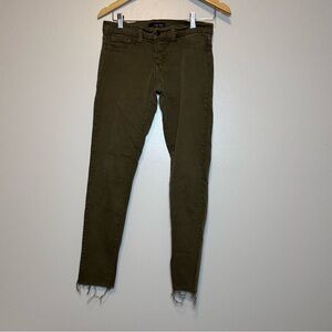 Flying Monkey Low Rise Skinny Jeans Green Frayed Hem 9